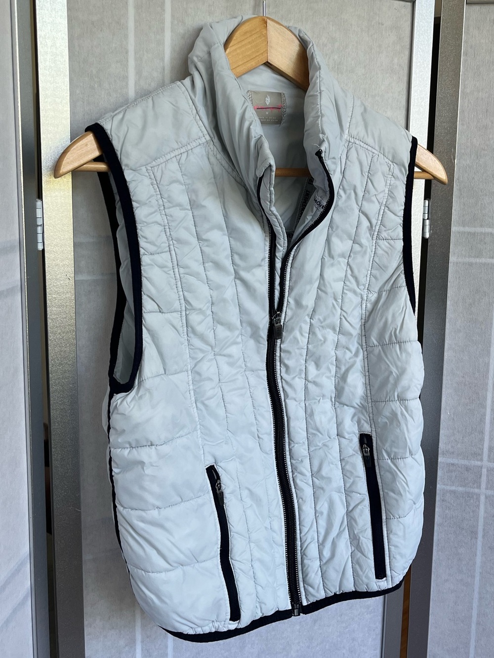 FP Movement Free People White/Grey Quilted Puffer Vest Athletic Size M (fits S)